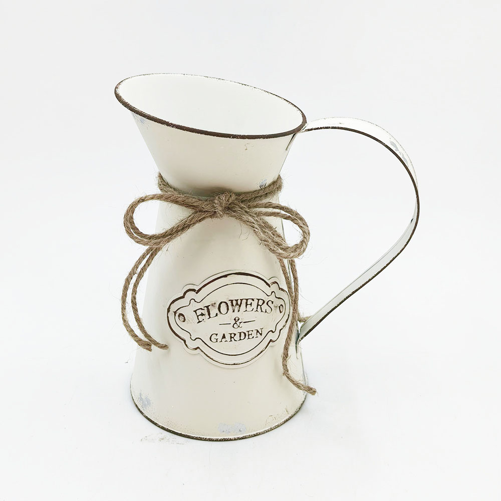 Off-White Floral Decorative Container